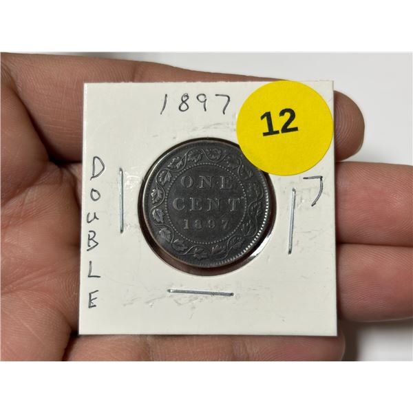 1897-7/7 Canadian Large Cent, DBLE 7