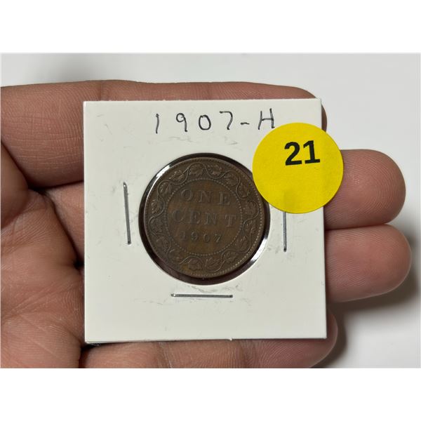 1907-H Canadian Large Cent