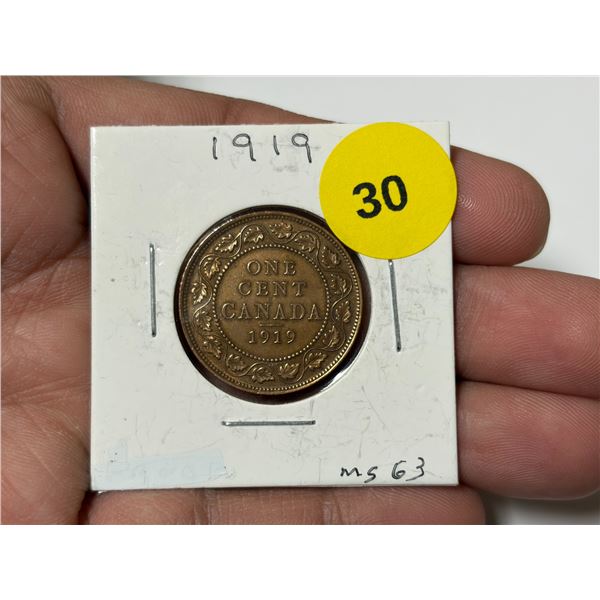 1919 Canadian Large Cent
