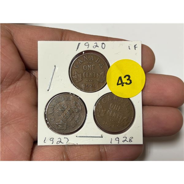 1920, 1927, 1928 Canadian Small Cent