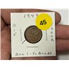 Image 1 : 1949 Canadian Small Cent, Die Error, BAR I TO Beads