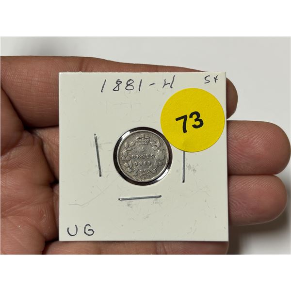 1881-H Canadian Nickle, VG