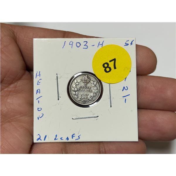 1903-H Canadian Nickle, 21 Leafs