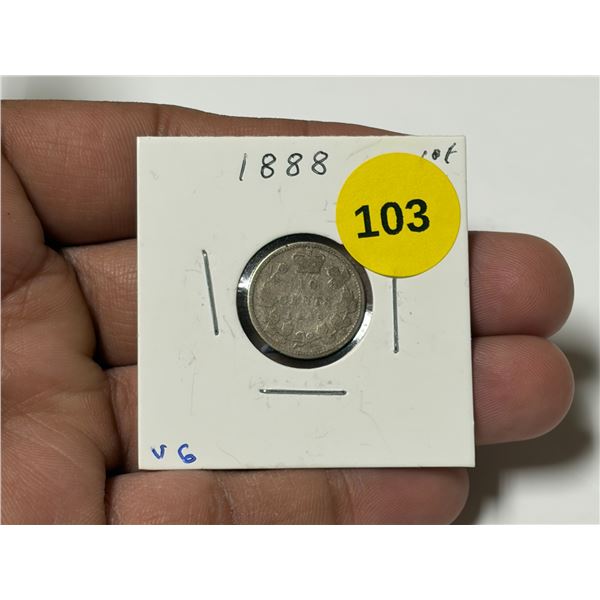 1888 Canadian Dime, VG