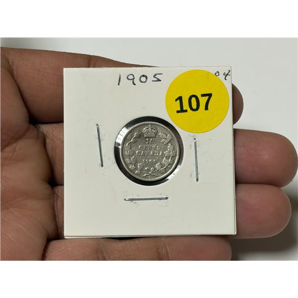 1905 Canadian Dime,VG