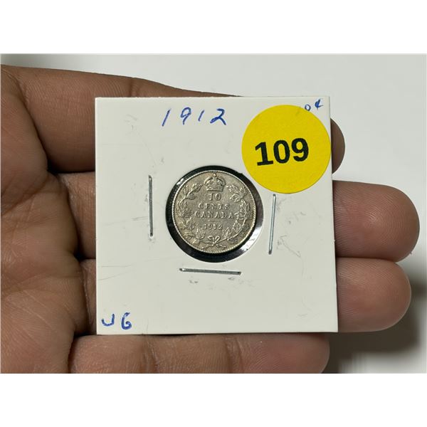 1912 Canadian Dime, VG
