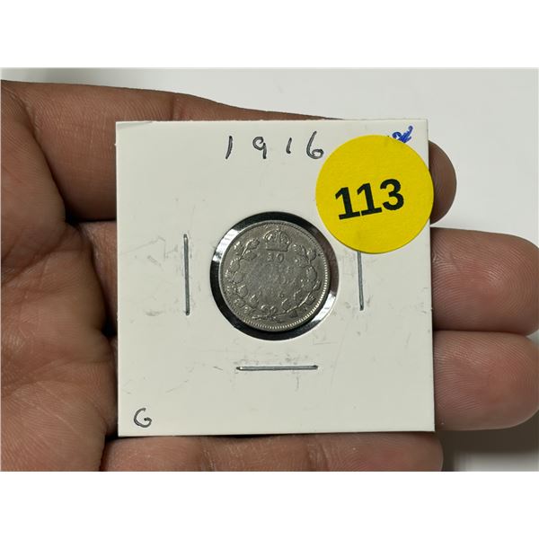 1916 Canadian Dime, VG