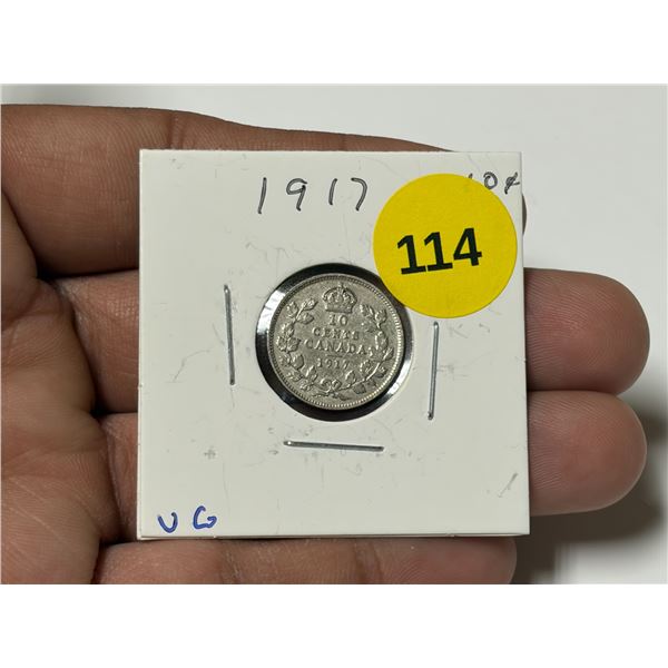 1917 Canadian Dime, VG