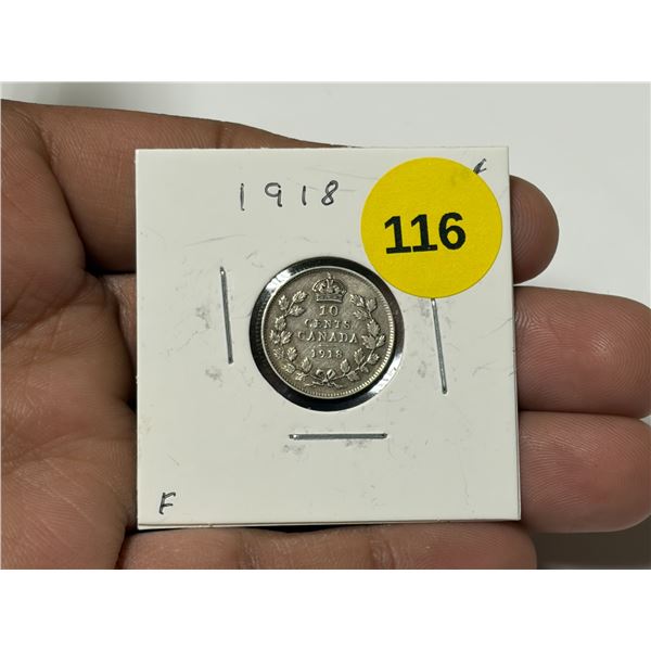1918 Canadian Dime, VG
