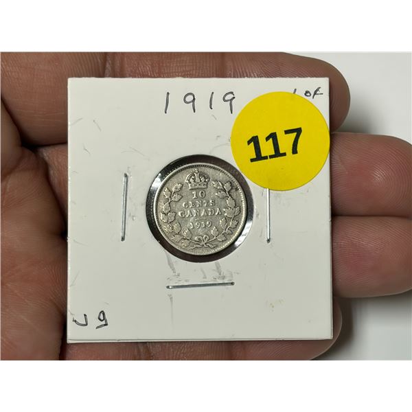 1919 Canadian Dime, VG