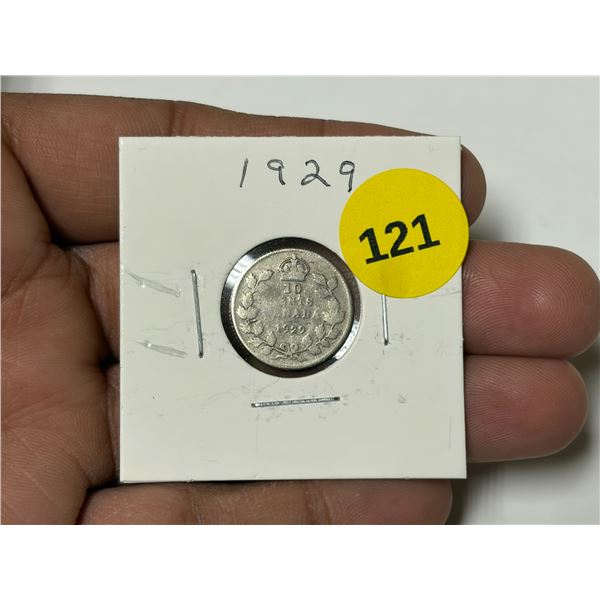 1929 Canadian Dime, VG