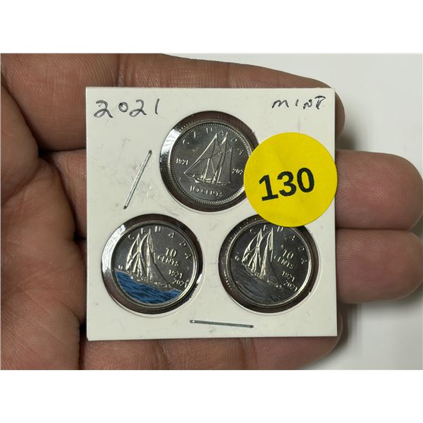 2021 Canadian Dimes, Blue Nose WC & WOC, 1 REG MINT