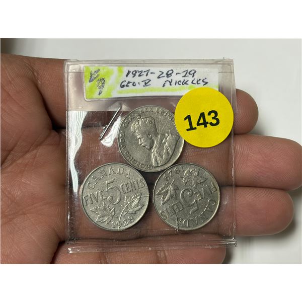 1927-1929. Canadian Nickles