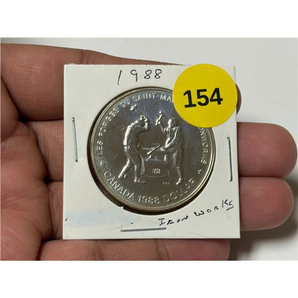 1988 Canadian Silver Dollar, IRON WORKS