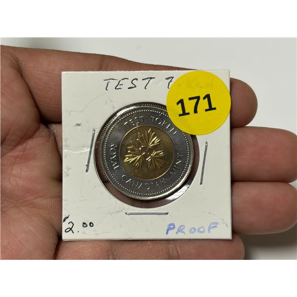 Canadian Toonie, RCM TEST TOKEN, PROOF