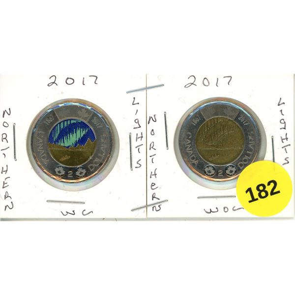 2017 Canadian Toonies, Norther Lights, WC & WOC