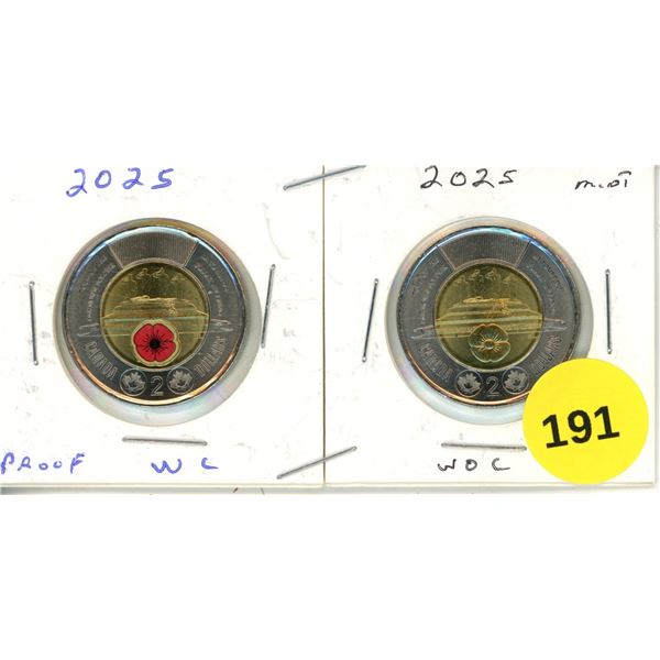 2025 Canadian Toonie,Tomb of the Unknown Soldier, WC & WOC,PROOF