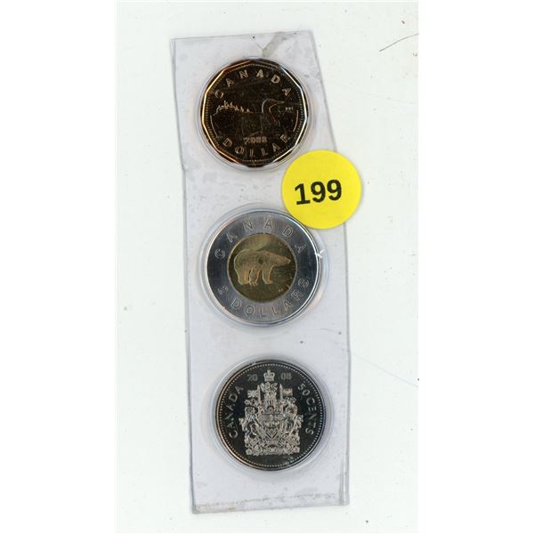 2008 Canadian Proof Coins,Half Dollar,Loonie,Toonie, CH/BU