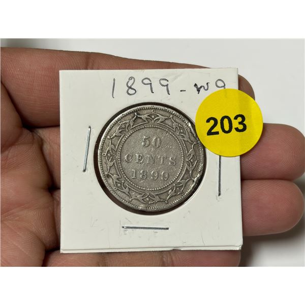 1899-W9 New Foundland Silver 50 Cents.