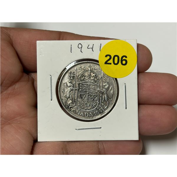 1941 Canada Silver 50 Cents.