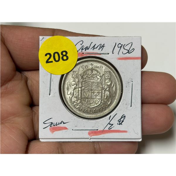 1956 Canada Silver 50 Cents.