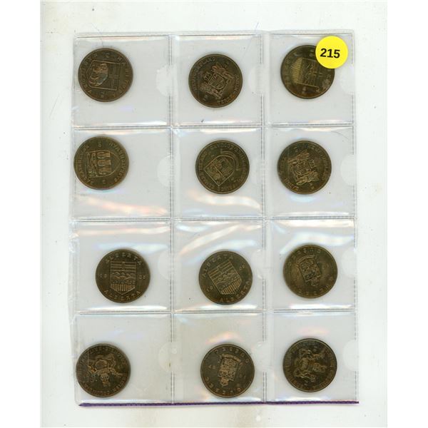 (12) VARIOUS Provincial Province Coins