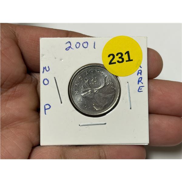 2001 Canadian Quarter, Proof, NO P RARE