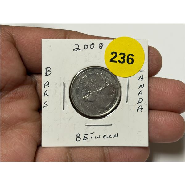 2008 Canadian Quarter, Die Error, Bars Between Canada