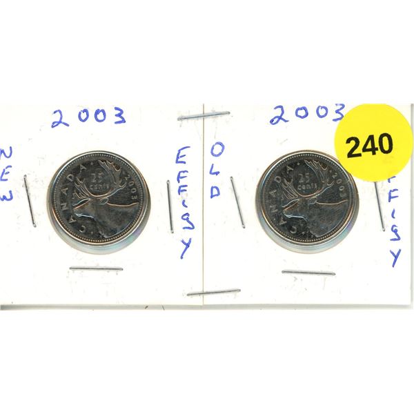 2003 Canadian Quarters, New Effigy & Old Effigy