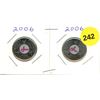 Image 1 : (2) 2006 Canadian Quarters, Pink Ribbon WC
