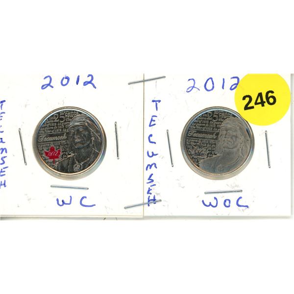 2012 Canadian Quarters, Tecumseh WC & WOC