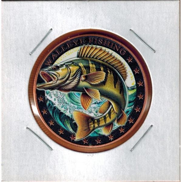 1 OUNCE COPPER - COLOURED -  .999 FINE - WALLEYE FISHING