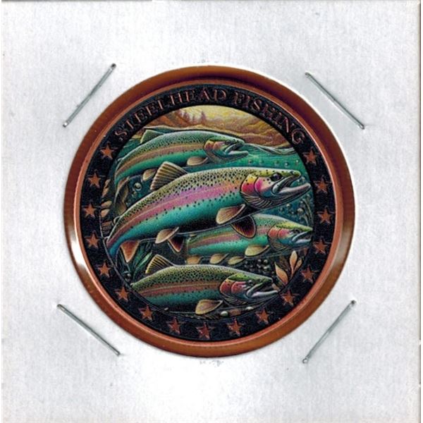 1 OUNCE COPPER - COLOURED -  .999 FINE - STEELHEAD FISHING