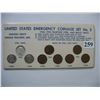 Image 1 : UNITED STATES EMERGENCY COINAGE SET - 1943 to 1945 WHEAT CENTS