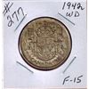Image 1 : 1942 CANADIAN SILVER 50 CENT COIN - WIDE DATE