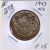 Image 1 : 1943 CANADIAN SILVER 50 CENT COIN - NARROW DATE