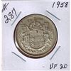 Image 1 : 1958 CANADIAN SILVER 50 CENT COIN