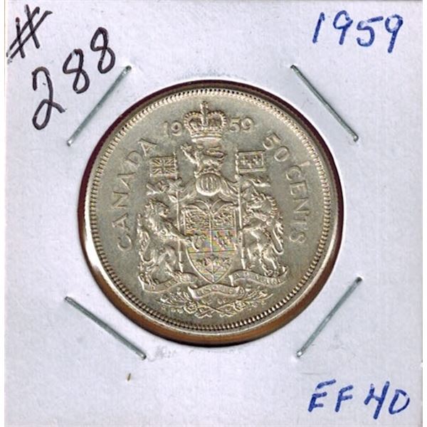1959 CANADIAN SILVER 50 CENT COIN