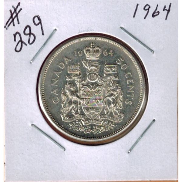 1964 CANADIAN SILVER 50 CENT COIN