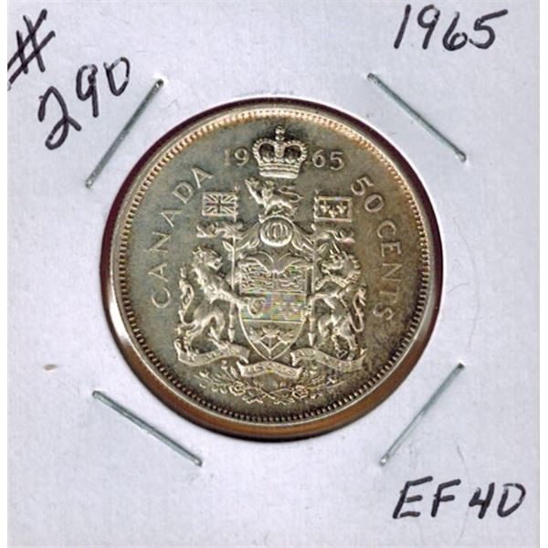 1965 CANADIAN SILVER 50 CENT COIN