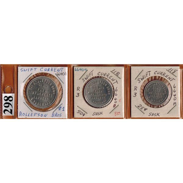 SASKATCHEWAN MERCHANT TOKENS - REGINA - Lot of 4 Different