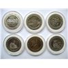 Image 1 : LOT OF 6 DIFFERENT CASINO TOKENS (Reno,  Las Vegas,  Laughlin, and Wendover)
