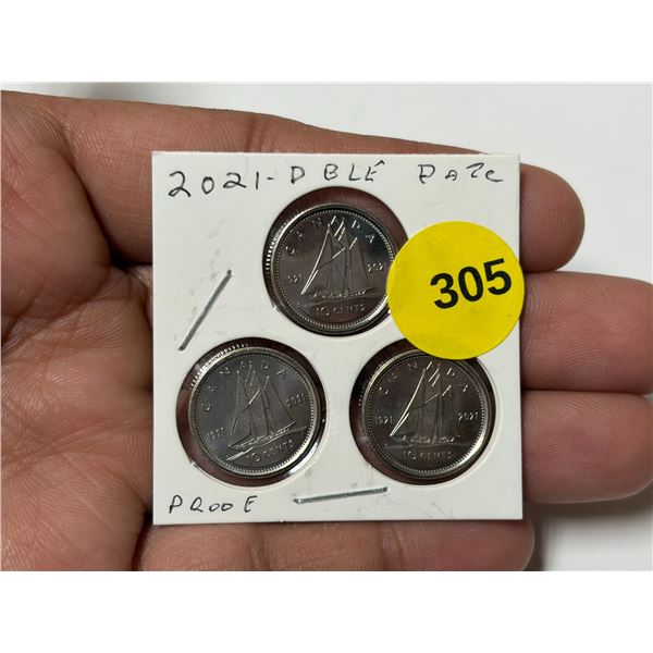 2021 Canadian Dimes, DBLE Date, PROOF