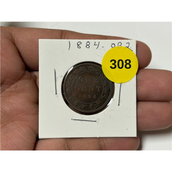 1884-OB2 Canadian Large Cent, OB-2