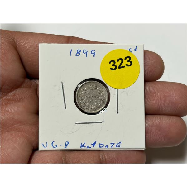 1899 Canadian Nickle, VG-8, Key Date