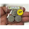 Image 1 : 1934, 1936, 1938 Canadian Nickles.