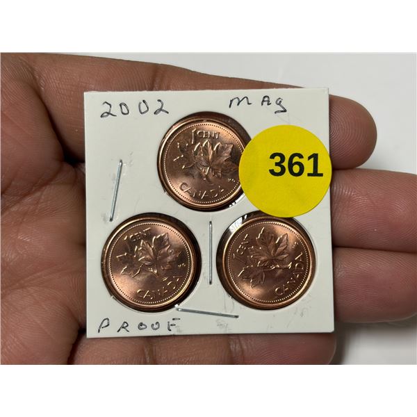 2002 Canadian Small Cent, MAGNETIC  PROOF