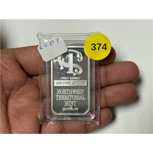 COPY- Northwest Territorial Mint Silver Bar, COPY