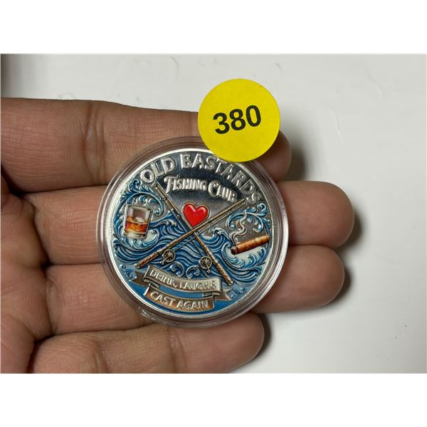 Old Bastard Fishing Club Steel Coin, Life Time Member