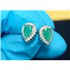 Image 3 : 2.4 ct Cert. Silver Emerald gemstone earrings ($1,494)